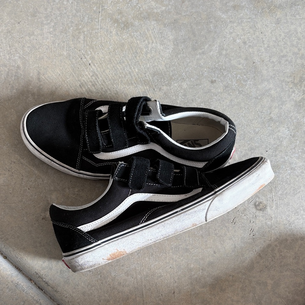 Vans Black and White Velcro Sneakers sz 11
